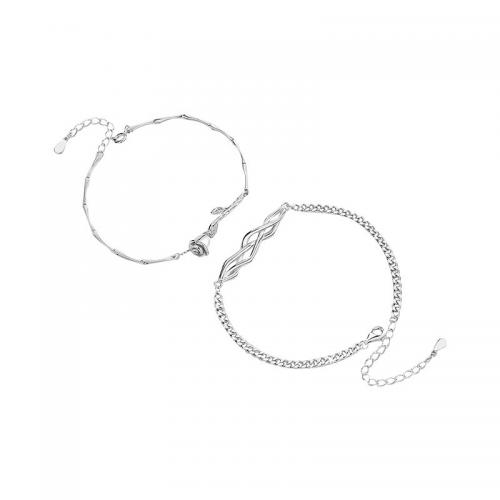 925 sterline d'argento Coppia bracciale, Rose, placcato platino, stili diversi per la scelta & per coppia, Venduto da PC