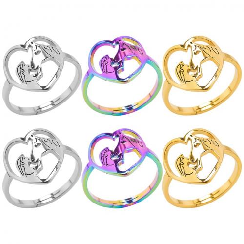 Stainless Steel Finger Ring 304 Stainless Steel Heart Vacuum Ion Plating fashion jewelry & Unisex & hollow US Ring Sold By PC