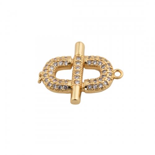 Zircon cubique Micro Pave laiton Connecteur, Plaqué d'or 14K, DIY & pavé de micro zircon, protéger l'environnement, sans nickel, plomb et cadmium, 17.50x23x3mm, Trou:Environ 1mm, Vendu par PC