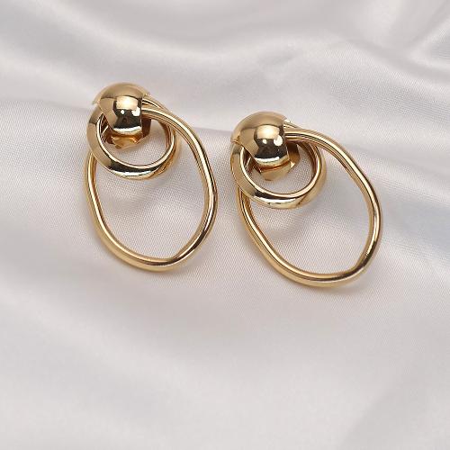 Boucles d'oreilles fer, bijoux de mode, doré, 25x40mm, Vendu par paire