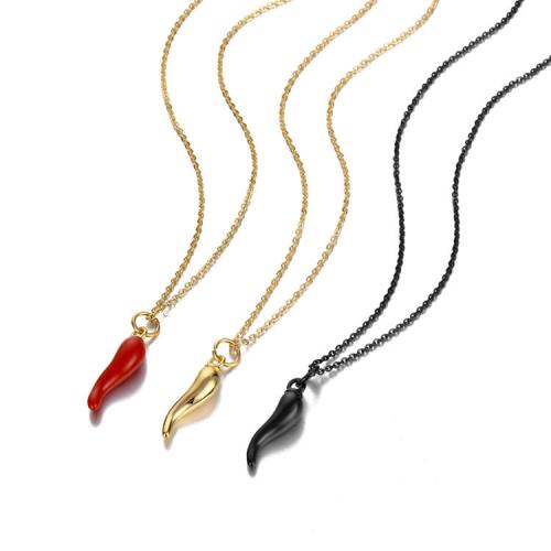 Collier de bijoux en acier inoxydable, Acier inoxydable 304, piment, poli, unisexe, plus de couleurs à choisir, Longueur Environ 50 cm, Vendu par PC