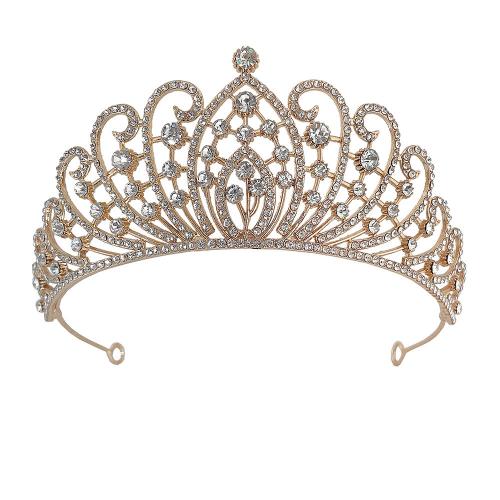 Tiaras, Sinc Alloy, plátáilte, jewelry faisin & do bhean & le rhinestone, dathanna níos mó le haghaidh rogha, nicil, luaidhe & caidmiam saor in aisce, Díolta De réir PC