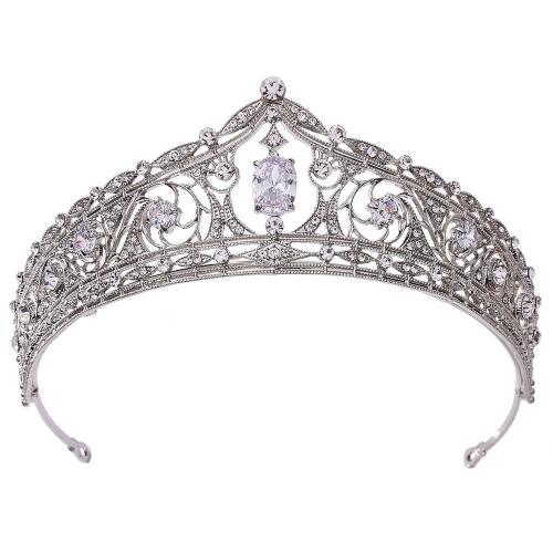 Tiaras, Sinc Alloy, plátáilte, jewelry faisin & do bhean & le rhinestone, dathanna níos mó le haghaidh rogha, nicil, luaidhe & caidmiam saor in aisce, Díolta De réir PC