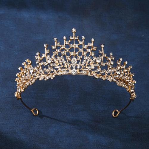 Tiaras, Sinc Alloy, plátáilte, jewelry faisin & do bhean & le rhinestone, dathanna níos mó le haghaidh rogha, nicil, luaidhe & caidmiam saor in aisce, 140x145x55mm, Díolta De réir PC