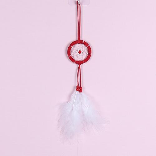 Mode Dreamcatcher, Veer, met Riet & Nylon & Ijzer, handgemaakt, voor thuis en op kantoor, meer kleuren voor de keuze, 330mm, Verkocht door PC