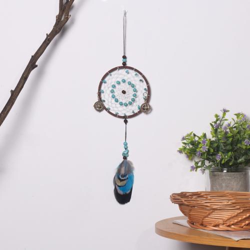 Moda Dreamcatcher, pluma, con Caña & Nylón & fundición, hecho a mano, para el hogar y la oficina, color mixto, 300mm, Vendido por UD