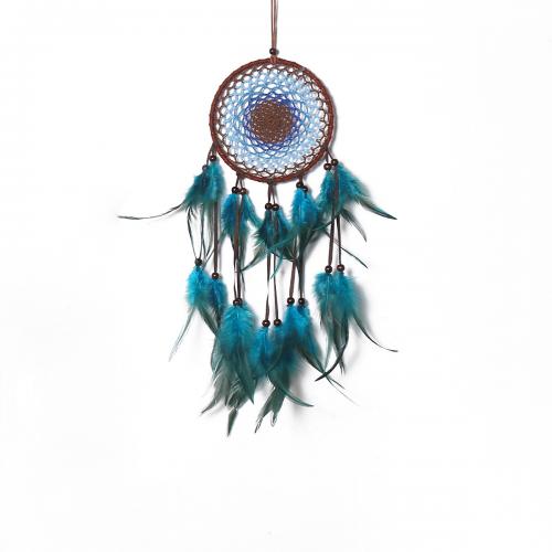 Mode Dreamcatcher, Feather, med Cane & Nylon & Jern, håndlavet, til hjemmet og kontoret, blandede farver, 480mm, Solgt af PC