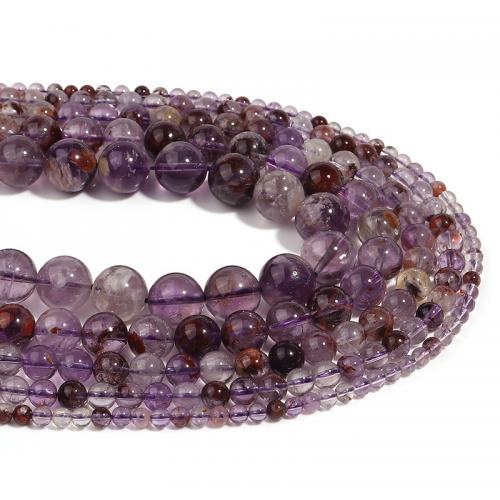 Quartz naturel bijoux perles, Purple-Phantom-Quartz, Rond, DIY & normes différentes pour le choix, violet, Vendu par Environ 38 cm brin