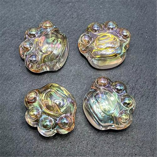 Plattierte Acrylperlen, Acryl, Klaue, UV plattiert, DIY, keine, 16x18mm, Bohrung:ca. 4.5mm, ca. 100PCs/Tasche, verkauft von Tasche