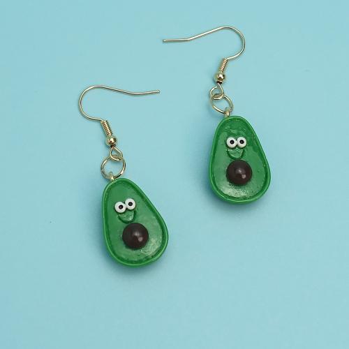 Iarann ​​Earring, le Roisín, AvocadoCity name (optional, jewelry faisin, glas, 14x20.50mm, Díolta De réir Péire