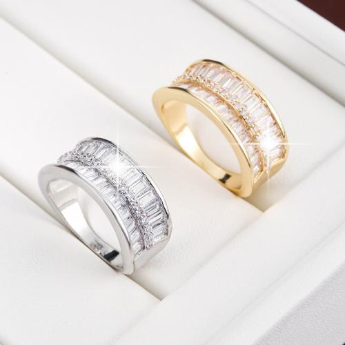 Cubic Zirconia Micro Pave Brass Ring plated fashion jewelry & micro pave cubic zirconia & for woman nickel lead & cadmium free Sold By PC