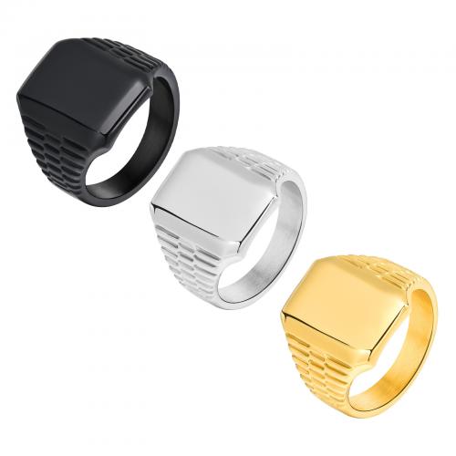 Bague en acier inoxydable, Acier inoxydable 304, cadre, Placage, bijoux de mode & normes différentes pour le choix & pour homme, plus de couleurs à choisir, protéger l'environnement, sans nickel, plomb et cadmium, Wide:17.5mm, Vendu par PC