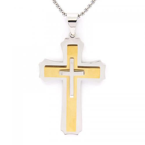 Pendants Cruach Cross dhosmálta, 304 Cruach dhosmálta, snasta, DIY, dathanna níos mó le haghaidh rogha, 89x53mm, Díolta De réir PC