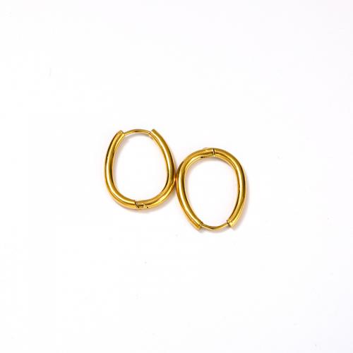 Titanium Steel  Earring Vacuum Ion Plating for woman golden Sold By Pair