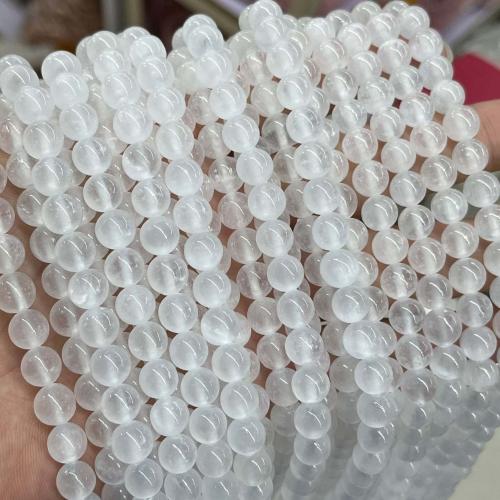 Gemstone Jewelry Beads Gypsum Stone Round DIY white 8mm Approx Sold By Strand