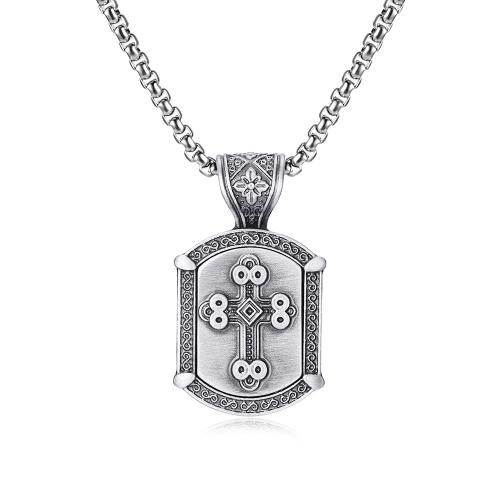 Collier d'acier titane, stannum (stannum), avec Acier titane, avec 1.97inch chaînes de rallonge, poli, bijoux de mode & pour homme, Longueur Environ 23.62 pouce, Vendu par PC