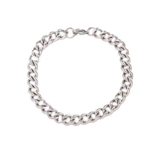 Pulseira de aço titânio, Partículas de aço, polido, joias de moda & comprimento diferente para a escolha & unissex, cor original, 7mm, vendido por PC