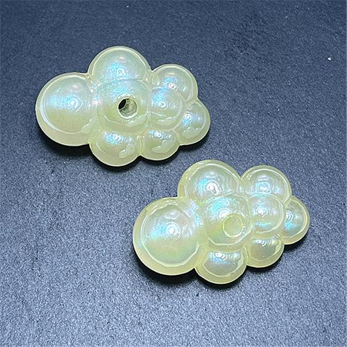 Perline in acrilico placcate, Cloud, placcato UV, DIY & luminoso, nessuno, 22x32mm, Appross. 100PC/borsa, Venduto da borsa