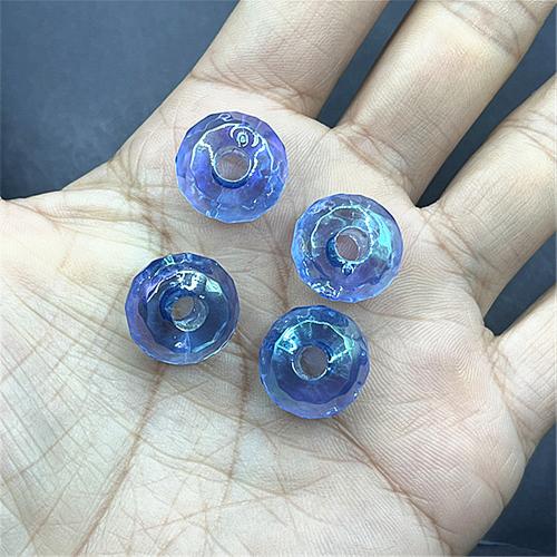 Plated Acrylic Beads Rondelle UV plating DIY 15mm Approx Sold By Bag