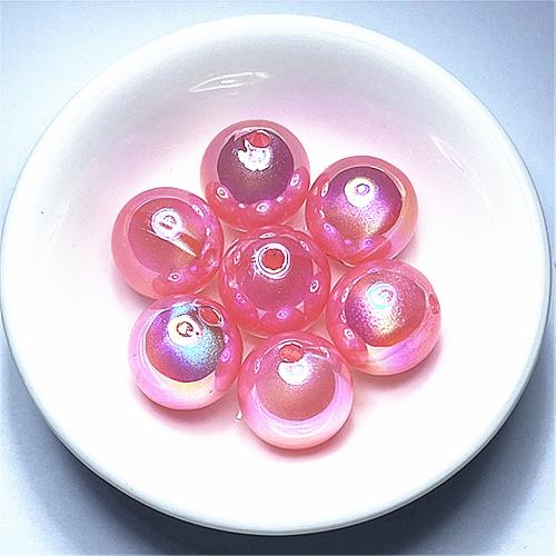 Plated Acrylic Beads Round UV plating DIY 16mm Approx Sold By Bag