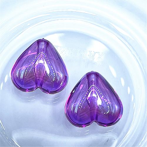 Plated Acrylic Beads Heart UV plating DIY Approx Sold By Bag