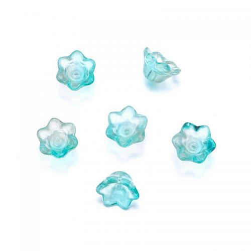 Fashion Glasperler, Glas, Flower, du kan DIY, flere farver til valg, 10x7mm, Hole:Ca. 2.5mm, Ca. 100pc'er/Bag, Solgt af Bag