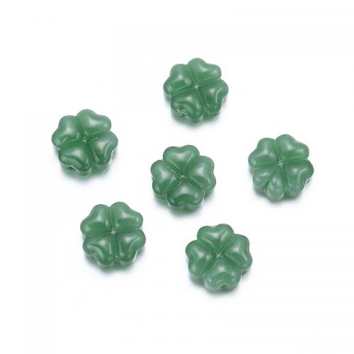 Moda Staklene perle, Staklo, Četiri Leaf Clover, možete DIY, više boja za izbor, 10x5mm, Rupa:Približno 1mm, Približno 100računala/Torba, Prodano By Torba