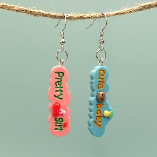 Iron Earring with Resin fashion jewelry Sold By Pair