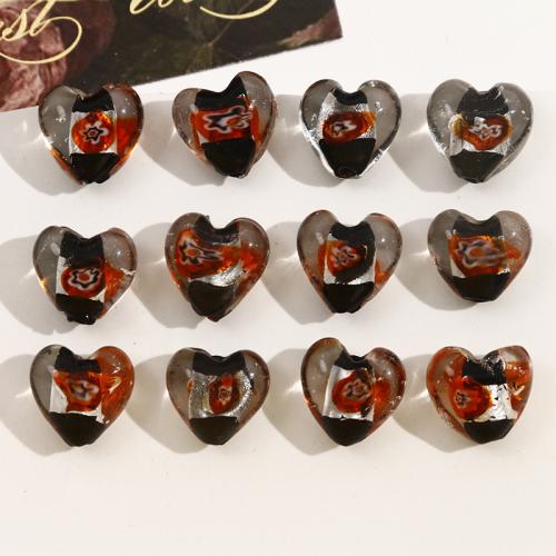 Handgemaakte Lampwork Beads, Hart, DIY, 16x15mm, Verkocht door PC