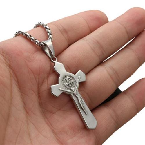 Colar de jóias de aço inoxidável, Aço inoxidável 304, polido, unissex & Vario tipos a sua escolha, cor original,   The pendant is 49mm high and 27mm wide, comprimento Aprox 60 cm, vendido por PC