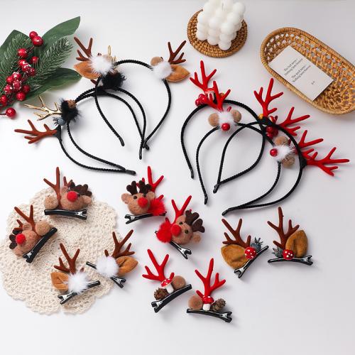 Weihnachtsstirnband, Zinklegierung, mit Stoff, Modeschmuck & verschiedene Stile für Wahl & für Frau, keine, frei von Nickel, Blei & Kadmium, verkauft von PC