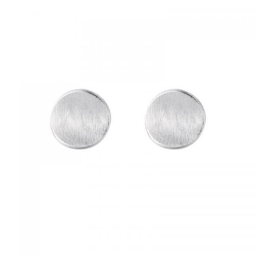 925 Sterling Silver Stud Earring, Rund, mode smycken & för kvinna, silver, 9.50x9.50mm, Säljs av Par