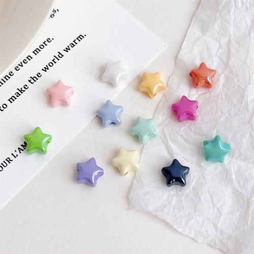 Abalorios de Acrílicos Chapados, Acrílico, Estrella, chapado en UV, Bricolaje, más colores para la opción, 9mm, 1000PCs/Bolsa, Vendido por Bolsa