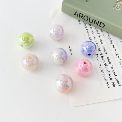 Plated Acrylic Beads Round UV plating DIY 15mm Sold By Bag