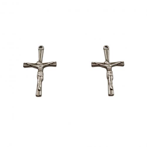 Nerezová ocel Cross Přívěsky, 304 Stainless Steel, Kříž, DIY & Stroj leštění, 18x30mm, Otvor:Cca 1.5mm, Prodáno By PC