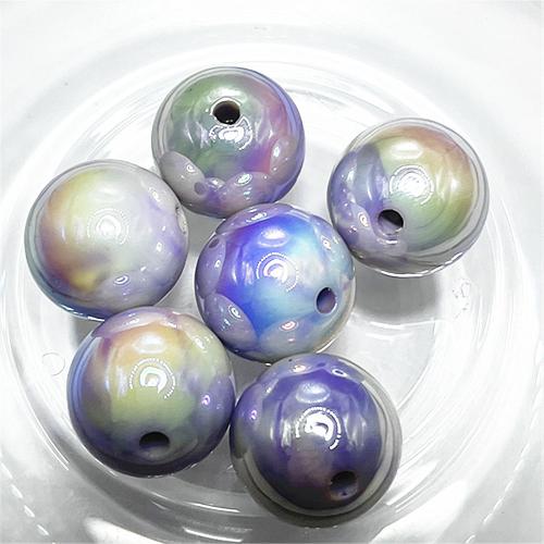 Plated Acrylic Beads Round UV plating DIY 16mm Approx Sold By Bag