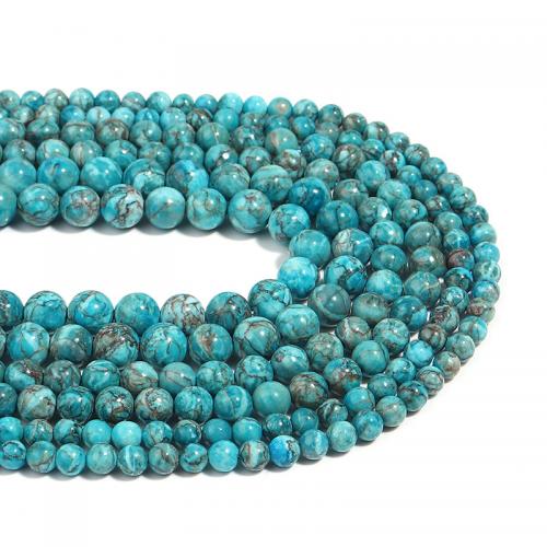 Tyrkysové korálky, Přírodní Turquoise, Kolo, DIY & různé velikosti pro výběr, modrý, Prodáno za Cca 38 cm Strand