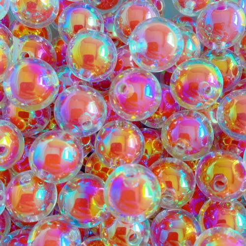 Plated Acrylic Beads Round UV plating DIY 16mm Sold By Bag