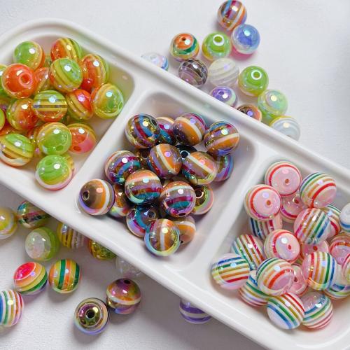 Plated Acrylic Beads Round UV plating DIY 16mm Sold By Bag