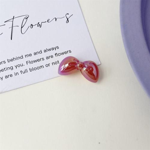 Plated Acrylic Beads Bowknot UV plating DIY Sold By Bag