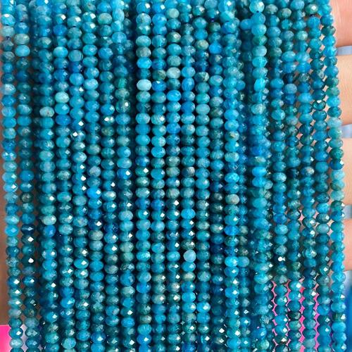 Edelsteen Sieraden Kralen, apatieten, Abacus, gepolijst, DIY & gefacetteerde, blauw, 3x4mm, Ca 90pC's/Strand, Verkocht door Strand