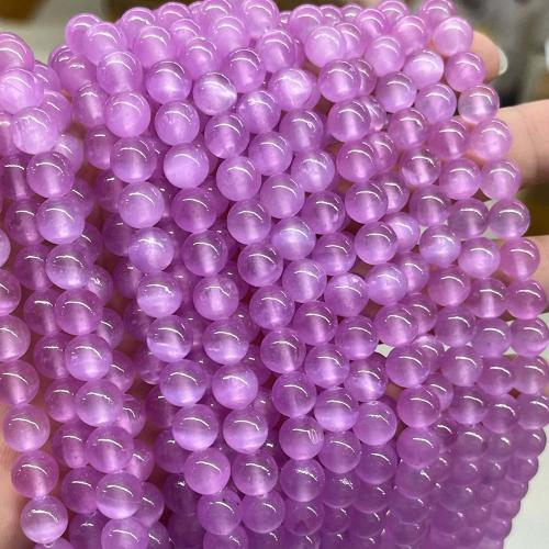 Edelstein Schmuckperlen, Gipsstein, rund, DIY, violett, 8mm, ca. 50PCs/Strang, verkauft von Strang