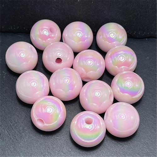 grânulos acrílicos Chapeados, acrilico, Roda, Revestimento UV, DIY & luminosa, Mais cores pare escolha, 16mm, Buraco:Aprox 3.12mm, Aprox 100PCs/Bag, vendido por Bag