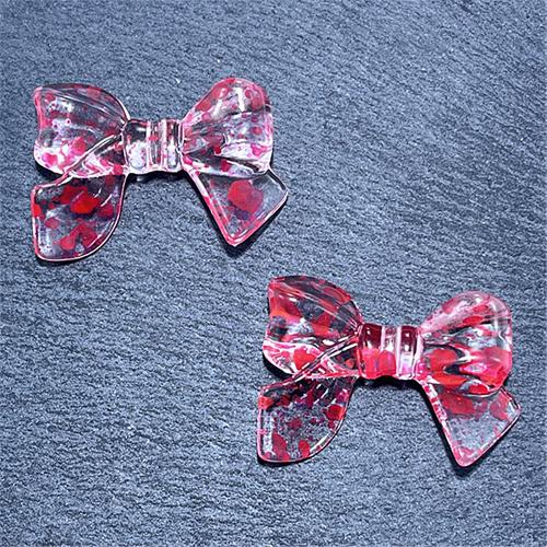 Prozirni akril perle, Bowknot, možete DIY, više boja za izbor, 32.83x24.15mm, Približno 100računala/Torba, Prodano By Torba