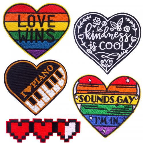 Patch de Costura -on, Algodão, Coração, DIY & Varios pares a sua escolha, Mais cores pare escolha, 10PCs/Lot, vendido por Lot