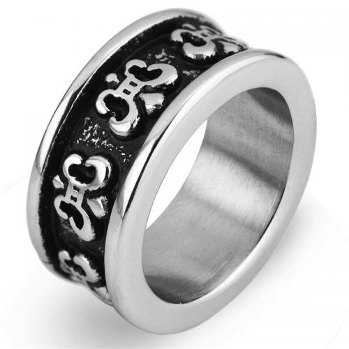 Titantium Steel Finger Ring, Titanium Steel, csiszolt, egynemű & különböző méretű a választás, az eredeti szín, nikkel, ólom és kadmium mentes, width:11mm,thickness:3mm, Által értékesített PC