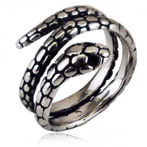 Titantium Steel finger ring, Titan Stål, Snake, polerad, mode smycken & Unisex & olika storlek för val, ursprungliga färgen, nickel, bly och kadmium gratis, width:16mm,thickness:2mm, Säljs av PC