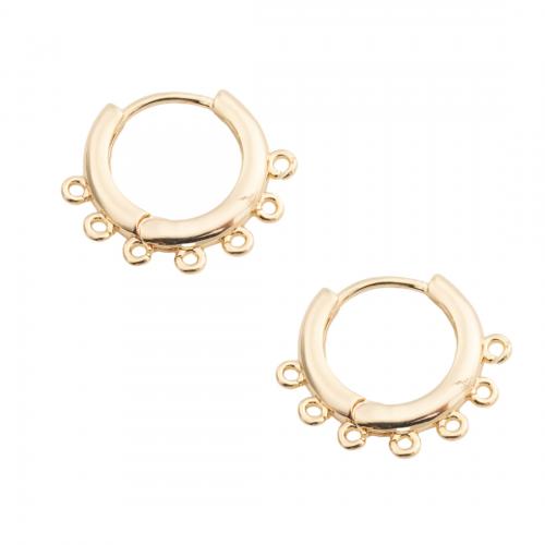 Brass Hoop Earring Components real gold plated DIY golden Approx 1mm Sold By Pair