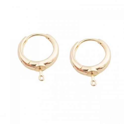 Brass Hoop Earring Components real gold plated DIY golden Approx 1mm Sold By Pair