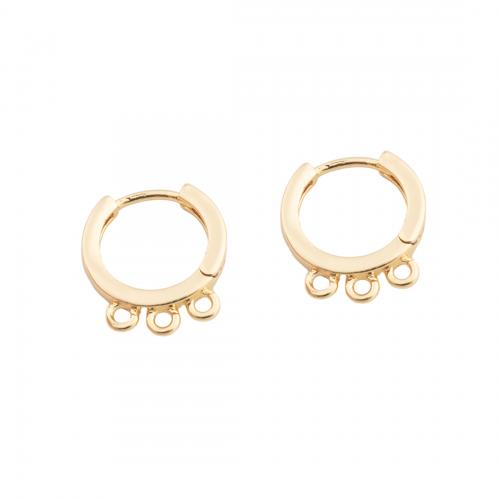 Brass Hoop Earring Components real gold plated DIY golden Approx 1.5mm Sold By Pair